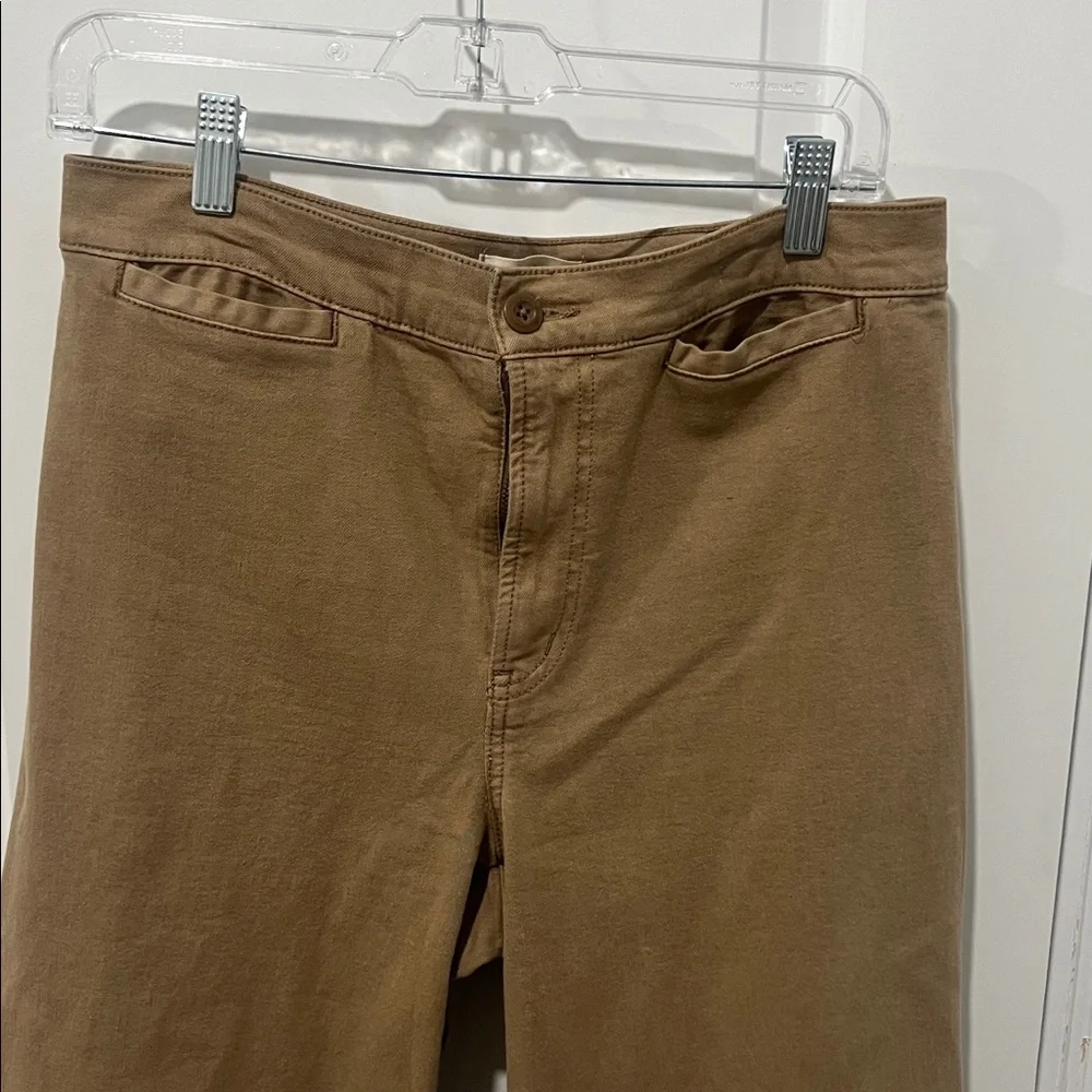 Madewell Women's Tan Emmet Wide Leg Crop Pants Size 29 - Picture 2 of 9